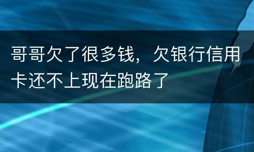 哥哥欠了很多钱，欠银行信用卡还不上现在跑路了