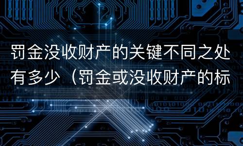 罚金没收财产的关键不同之处有多少（罚金或没收财产的标准）