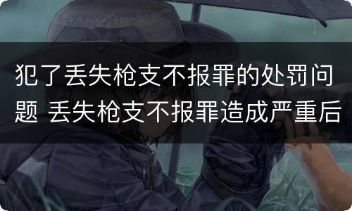 犯了丢失枪支不报罪的处罚问题 丢失枪支不报罪造成严重后果