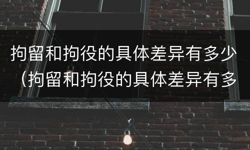 拘留和拘役的具体差异有多少（拘留和拘役的具体差异有多少天）