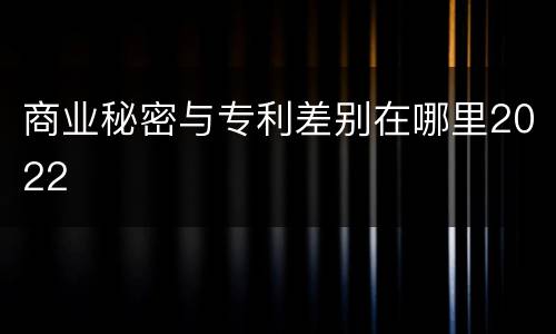 商业秘密与专利差别在哪里2022