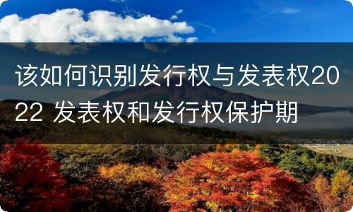 该如何识别发行权与发表权2022 发表权和发行权保护期