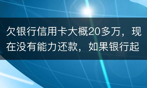 欠银行信用卡大概20多万，现在没有能力还款，如果银行起诉，法院会怎么判决，如果强