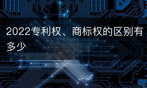 2022专利权、商标权的区别有多少