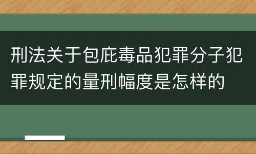 刑法关于包庇毒品犯罪分子犯罪规定的量刑幅度是怎样的