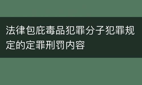 法律包庇毒品犯罪分子犯罪规定的定罪刑罚内容