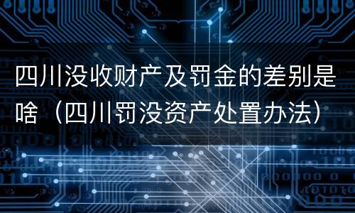 四川没收财产及罚金的差别是啥（四川罚没资产处置办法）