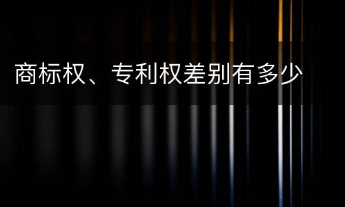 商标权、专利权差别有多少