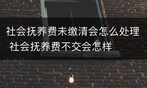 社会抚养费未缴清会怎么处理 社会抚养费不交会怎样