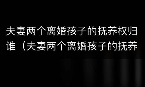 夫妻两个离婚孩子的抚养权归谁（夫妻两个离婚孩子的抚养权归谁所有）