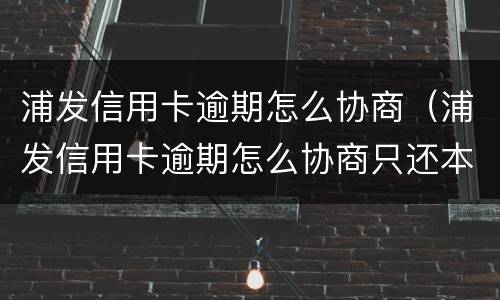 浦发信用卡逾期怎么协商（浦发信用卡逾期怎么协商只还本金）