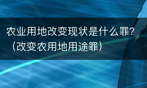 农业用地改变现状是什么罪？（改变农用地用途罪）