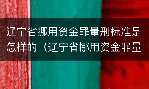 辽宁省挪用资金罪量刑标准是怎样的（辽宁省挪用资金罪量刑标准是怎样的呢）