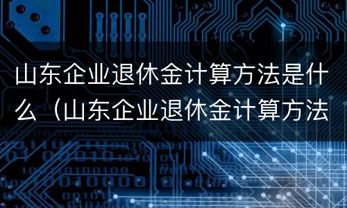 山东企业退休金计算方法是什么（山东企业退休金计算方法是什么样的）