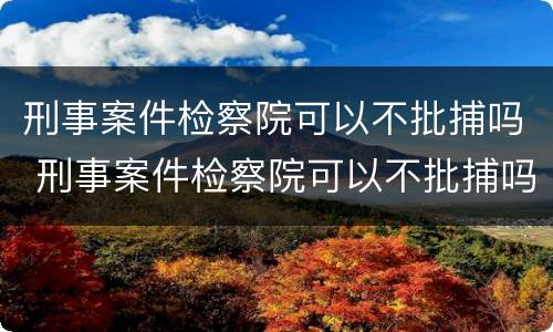 刑事案件检察院可以不批捕吗 刑事案件检察院可以不批捕吗现在