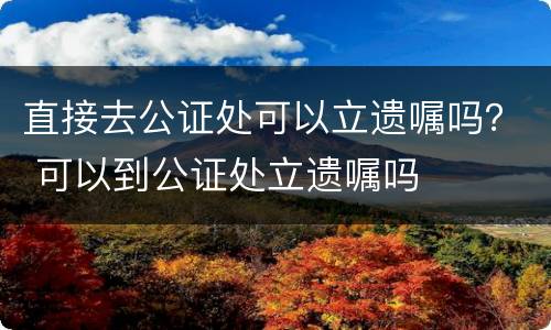 直接去公证处可以立遗嘱吗？ 可以到公证处立遗嘱吗