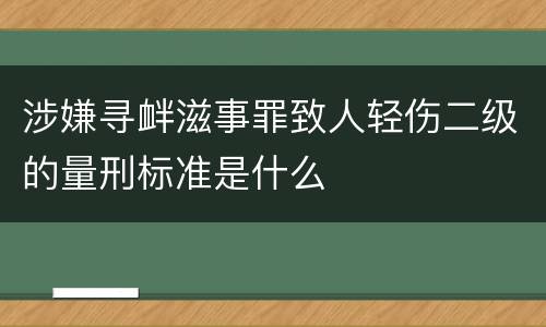 涉嫌寻衅滋事罪致人轻伤二级的量刑标准是什么