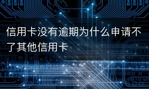 信用卡没有逾期为什么申请不了其他信用卡