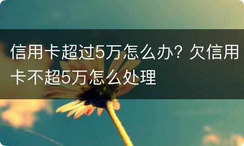 信用卡超过5万怎么办? 欠信用卡不超5万怎么处理