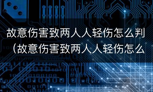 故意伤害致两人人轻伤怎么判（故意伤害致两人人轻伤怎么判）