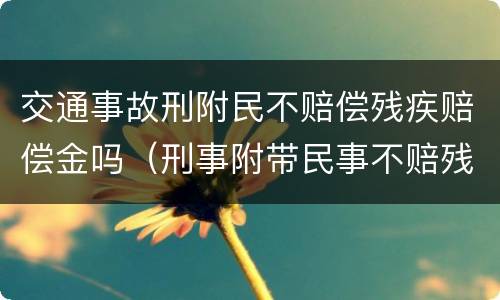 交通事故刑附民不赔偿残疾赔偿金吗（刑事附带民事不赔残疾赔偿金）