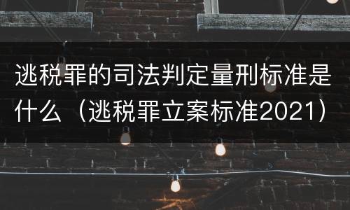 逃税罪的司法判定量刑标准是什么（逃税罪立案标准2021）