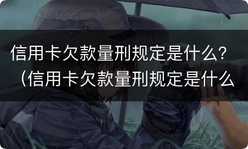 信用卡欠款量刑规定是什么？（信用卡欠款量刑规定是什么意思）