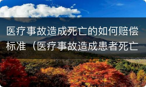 医疗事故造成死亡的如何赔偿标准（医疗事故造成患者死亡赔偿标准）