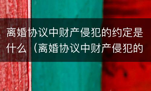 离婚协议中财产侵犯的约定是什么（离婚协议中财产侵犯的约定是什么法律）