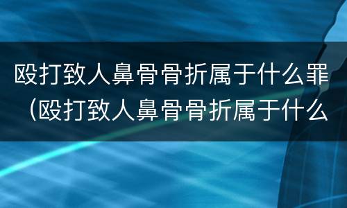 殴打致人鼻骨骨折属于什么罪（殴打致人鼻骨骨折属于什么罪行）