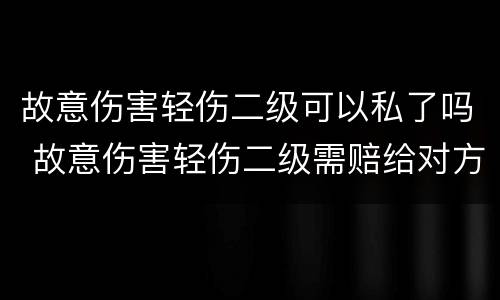 故意伤害轻伤二级可以私了吗 故意伤害轻伤二级需赔给对方多少钱私了