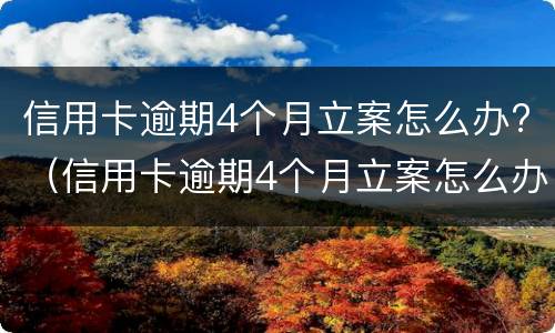 信用卡逾期4个月立案怎么办?（信用卡逾期4个月立案怎么办理）