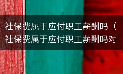 社保费属于应付职工薪酬吗（社保费属于应付职工薪酬吗对吗）