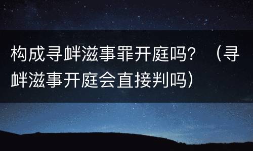 构成寻衅滋事罪开庭吗？（寻衅滋事开庭会直接判吗）