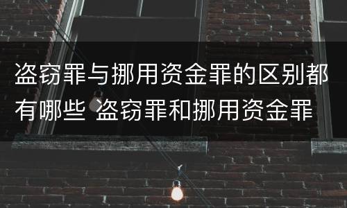 盗窃罪与挪用资金罪的区别都有哪些 盗窃罪和挪用资金罪