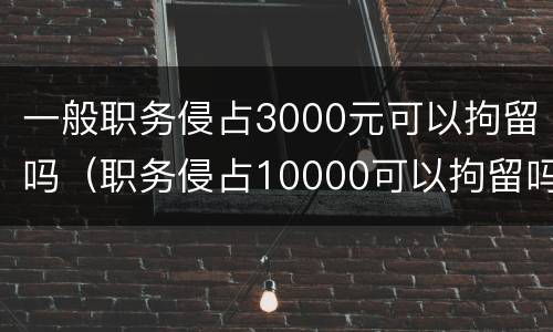 一般职务侵占3000元可以拘留吗（职务侵占10000可以拘留吗）