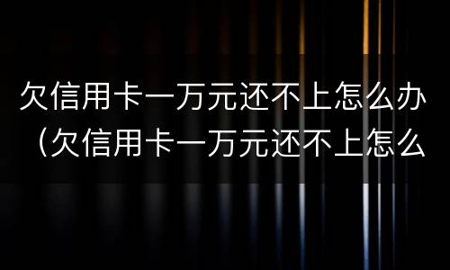 欠信用卡一万元还不上怎么办（欠信用卡一万元还不上怎么办呢）