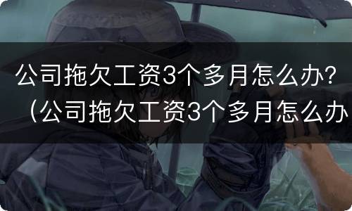 公司拖欠工资3个多月怎么办？（公司拖欠工资3个多月怎么办理）