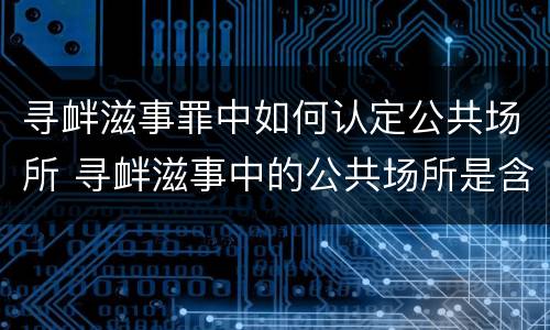 寻衅滋事罪中如何认定公共场所 寻衅滋事中的公共场所是含义