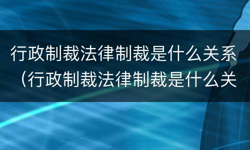 行政制裁法律制裁是什么关系（行政制裁法律制裁是什么关系的）