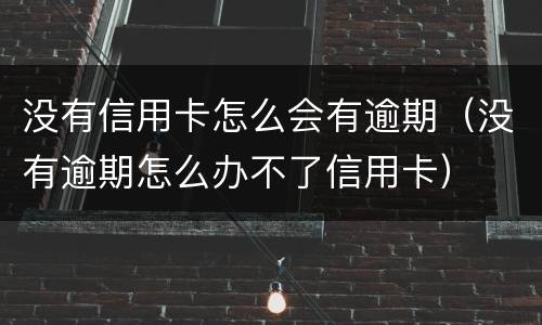 没有信用卡怎么会有逾期（没有逾期怎么办不了信用卡）