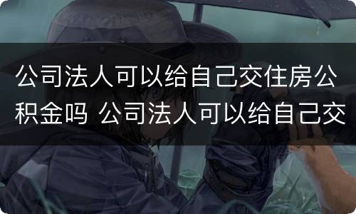 公司法人可以给自己交住房公积金吗 公司法人可以给自己交住房公积金吗