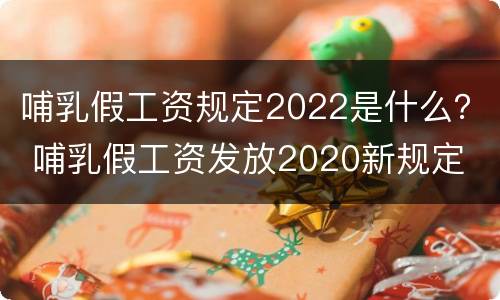 哺乳假工资规定2022是什么？ 哺乳假工资发放2020新规定