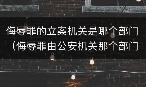 侮辱罪的立案机关是哪个部门（侮辱罪由公安机关那个部门立案）