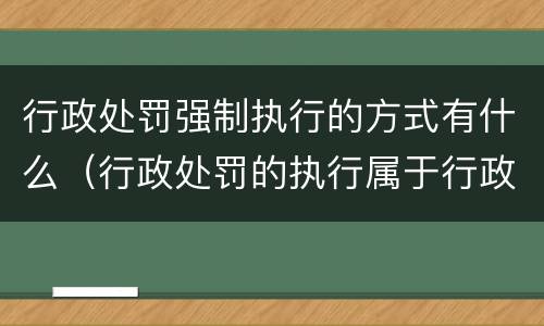 行政处罚强制执行的方式有什么（行政处罚的执行属于行政强制措施吗）