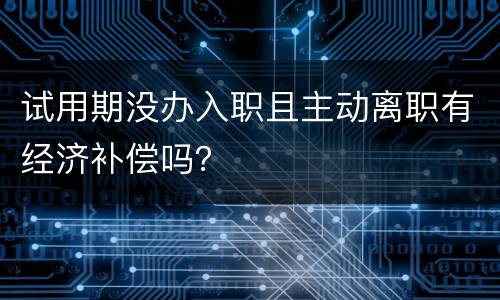 试用期没办入职且主动离职有经济补偿吗？