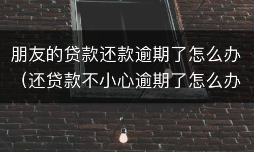 朋友的贷款还款逾期了怎么办（还贷款不小心逾期了怎么办）