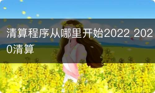 清算程序从哪里开始2022 2020清算