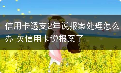 信用卡透支2年说报案处理怎么办 欠信用卡说报案了