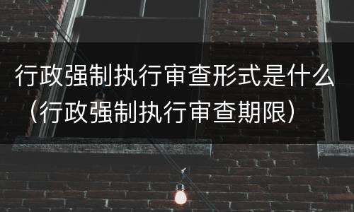 行政强制执行审查形式是什么（行政强制执行审查期限）